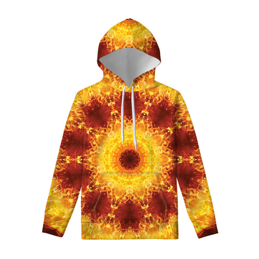 Sun Fire Kaleidoscope Print Pullover Hoodie