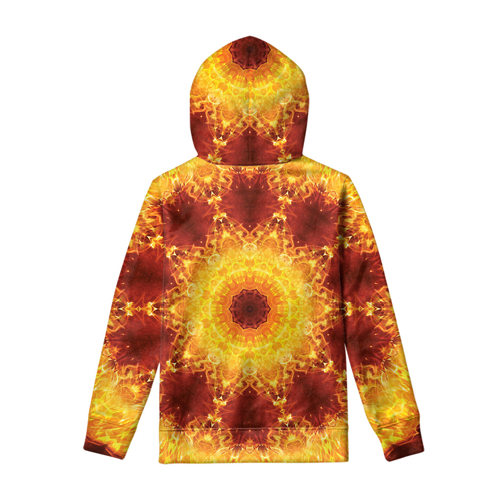 Sun Fire Kaleidoscope Print Pullover Hoodie