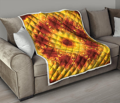 Sun Fire Kaleidoscope Print Quilt