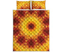 Sun Fire Kaleidoscope Print Quilt Bed Set