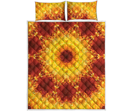 Sun Fire Kaleidoscope Print Quilt Bed Set