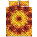 Sun Fire Kaleidoscope Print Quilt Bed Set