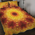 Sun Fire Kaleidoscope Print Quilt Bed Set