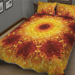 Sun Fire Kaleidoscope Print Quilt Bed Set
