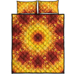Sun Fire Kaleidoscope Print Quilt Bed Set