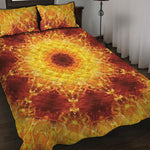 Sun Fire Kaleidoscope Print Quilt Bed Set