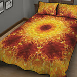 Sun Fire Kaleidoscope Print Quilt Bed Set