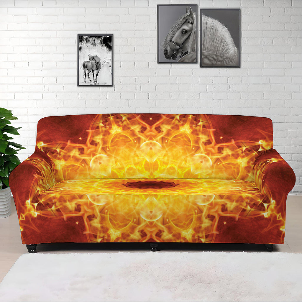 Sun Fire Kaleidoscope Print Sofa Cover