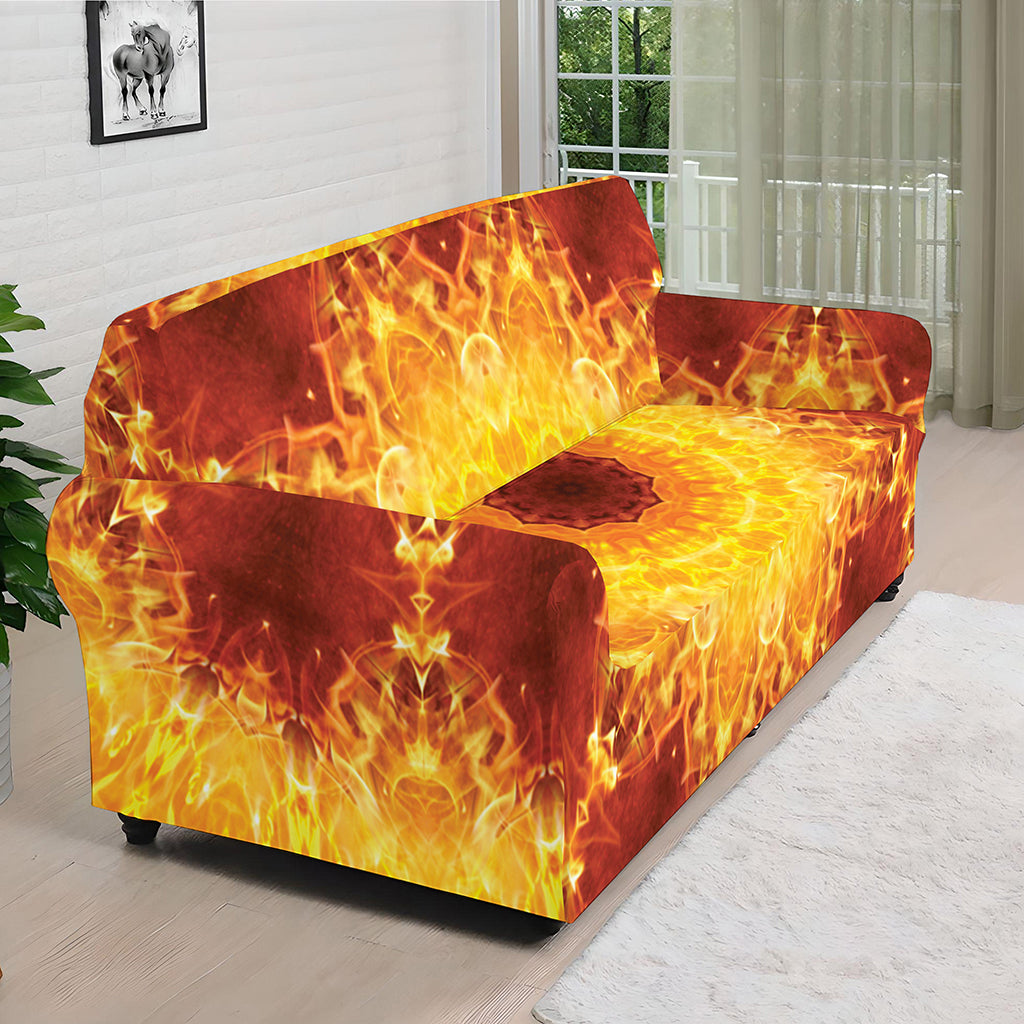 Sun Fire Kaleidoscope Print Sofa Cover