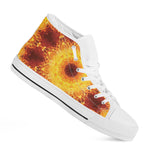 Sun Fire Kaleidoscope Print White High Top Shoes