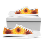 Sun Fire Kaleidoscope Print White Low Top Shoes