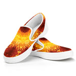 Sun Fire Kaleidoscope Print White Slip On Shoes