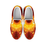 Sun Fire Kaleidoscope Print White Slip On Shoes