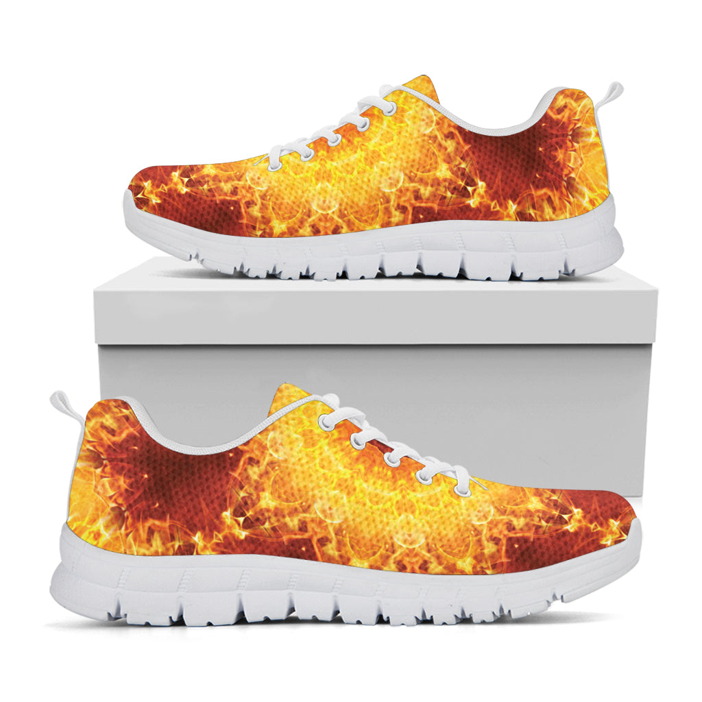 Sun Fire Kaleidoscope Print White Sneakers