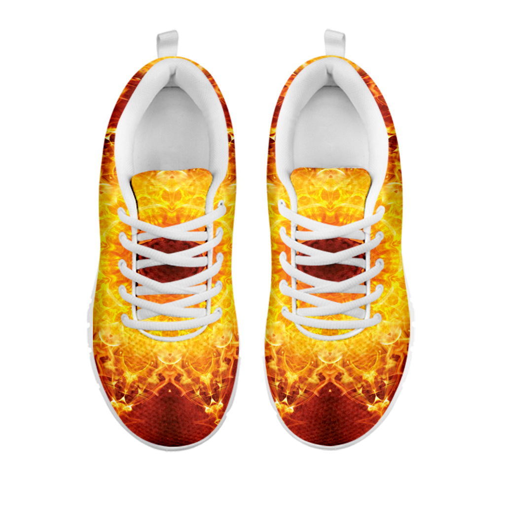 Sun Fire Kaleidoscope Print White Sneakers