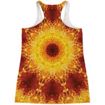 Sun Fire Kaleidoscope Print Women's Racerback Tank Top