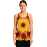 Sun Fire Kaleidoscope Print Women's Racerback Tank Top