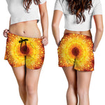 Sun Fire Kaleidoscope Print Women's Shorts