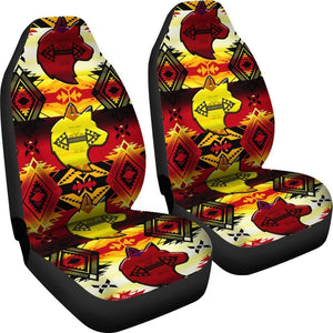 Sun Fire Wolf Sovereign Native Universal Fit Car Seat Covers GearFrost