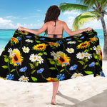 Sunflower Chamomile Pattern Print Beach Sarong Wrap