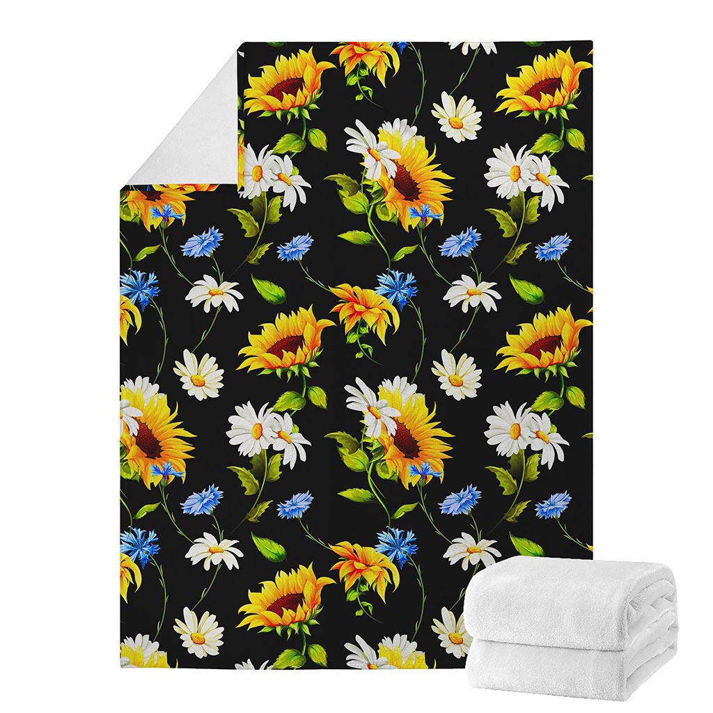 Sunflower Chamomile Pattern Print Blanket