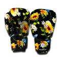 Sunflower Chamomile Pattern Print Boxing Gloves