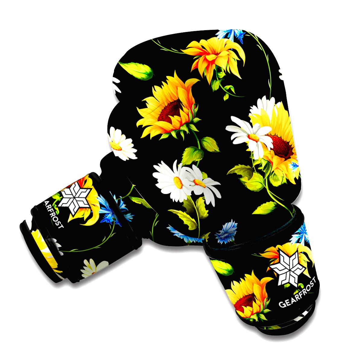 Sunflower Chamomile Pattern Print Boxing Gloves