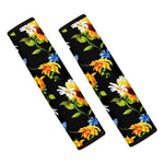 Sunflower Chamomile Pattern Print Car Seat Belt Covers