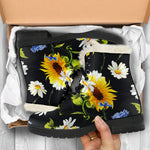Sunflower Chamomile Pattern Print Comfy Boots GearFrost
