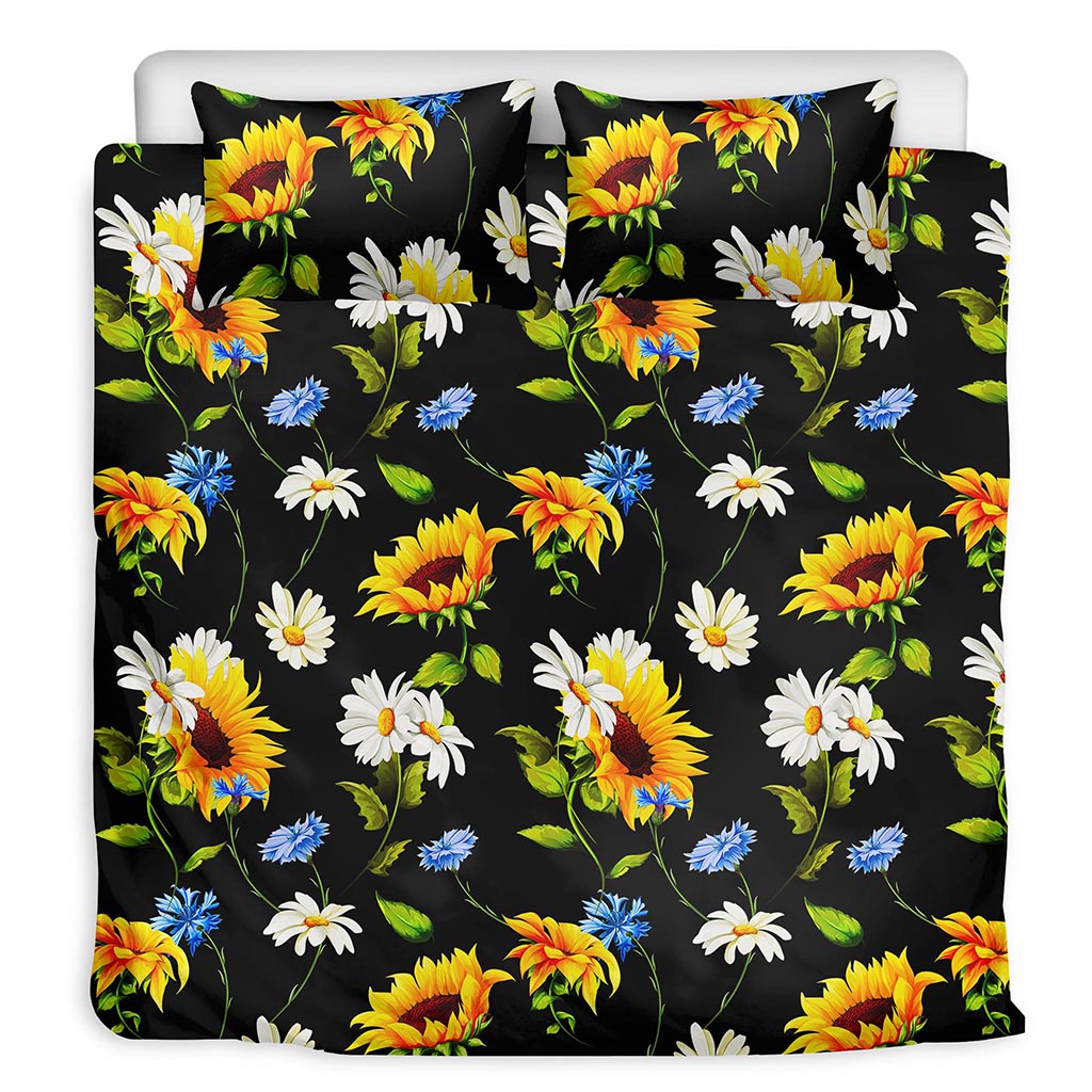 Sunflower Chamomile Pattern Print Duvet Cover Bedding Set