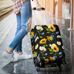 Sunflower Chamomile Pattern Print Luggage Cover GearFrost