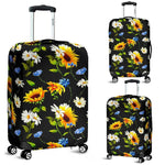 Sunflower Chamomile Pattern Print Luggage Cover GearFrost