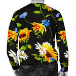 Sunflower Chamomile Pattern Print Men's Crewneck Sweatshirt GearFrost