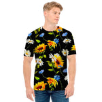 Sunflower Chamomile Pattern Print Men's T-Shirt