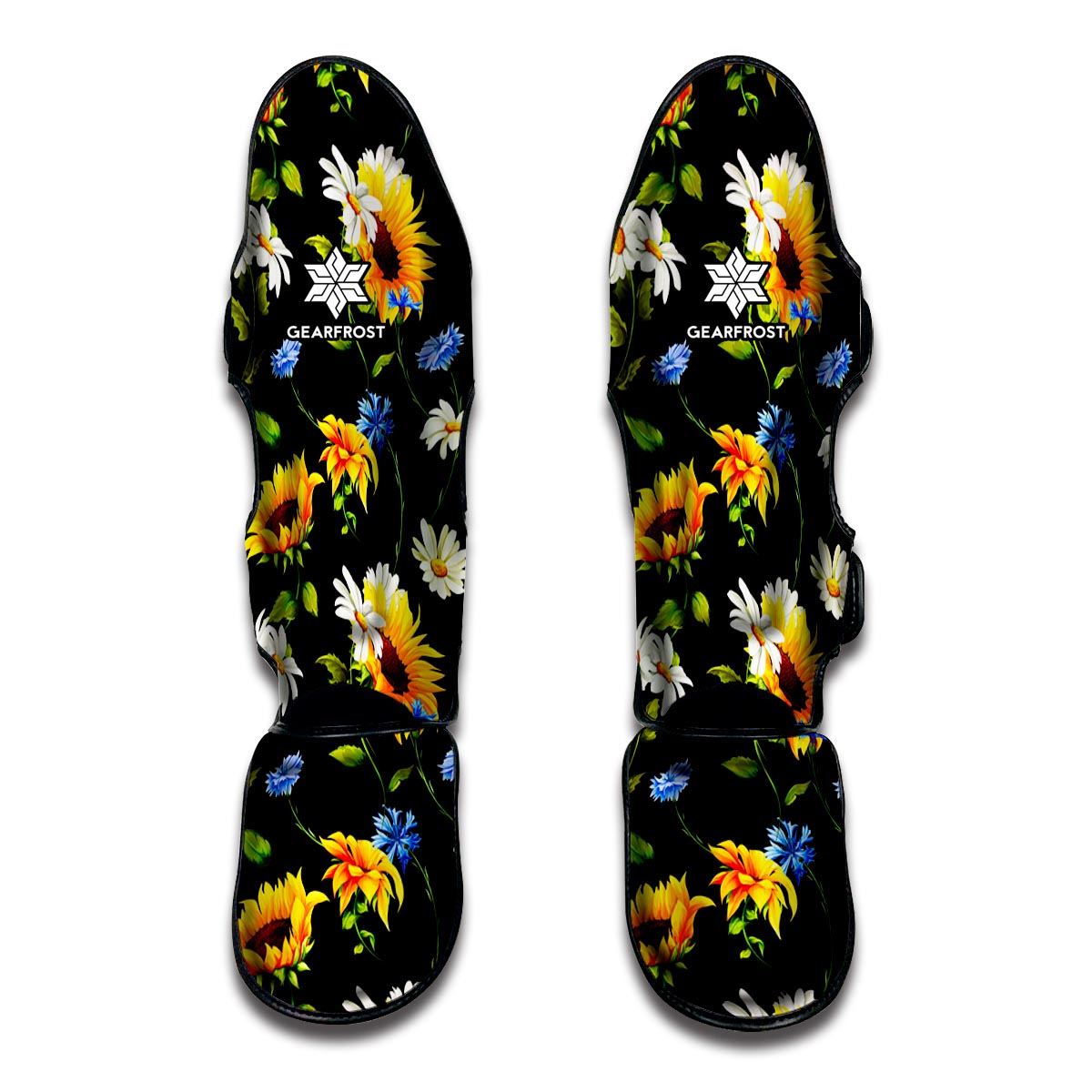 Sunflower Chamomile Pattern Print Muay Thai Shin Guard
