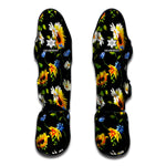 Sunflower Chamomile Pattern Print Muay Thai Shin Guard