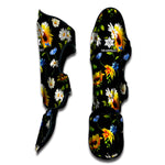 Sunflower Chamomile Pattern Print Muay Thai Shin Guard