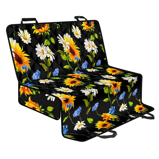 Sunflower Chamomile Pattern Print Pet Car Back Seat Cover