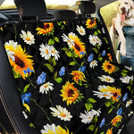 Sunflower Chamomile Pattern Print Pet Car Back Seat Cover