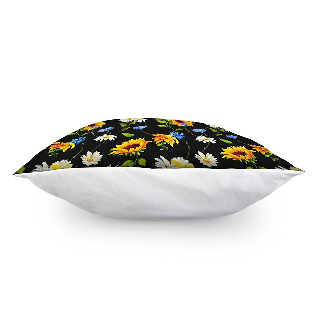 Sunflower Chamomile Pattern Print Pillow Cover