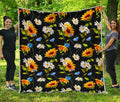 Sunflower Chamomile Pattern Print Quilt