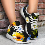 Sunflower Chamomile Pattern Print Sport Shoes GearFrost