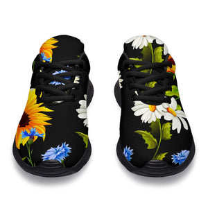 Sunflower Chamomile Pattern Print Sport Shoes GearFrost