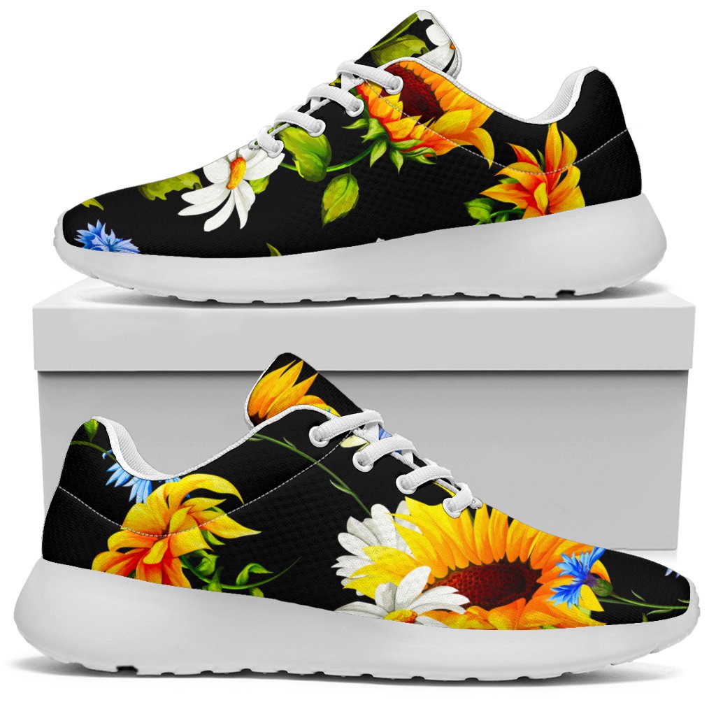 Sunflower Chamomile Pattern Print Sport Shoes GearFrost