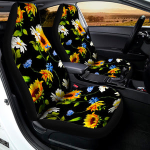 Sunflower Chamomile Pattern Print Universal Fit Car Seat Covers