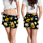 Sunflower Chamomile Pattern Print Women's Shorts