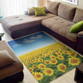Sunflower Field Print Floor Mat