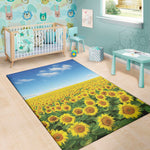 Sunflower Field Print Area Rug