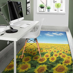 Sunflower Field Print Area Rug