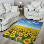 Sunflower Field Print Area Rug